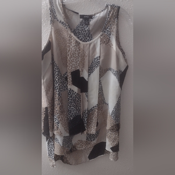 Alfani women's pullover leopard print sleeveless blouse sz 4 - Picture 4 of 6